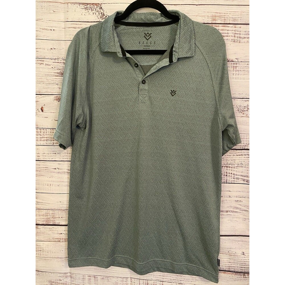 Veece Polo Short Sleeve Shirt GOLF Men's Green Polo Size Medium EUC